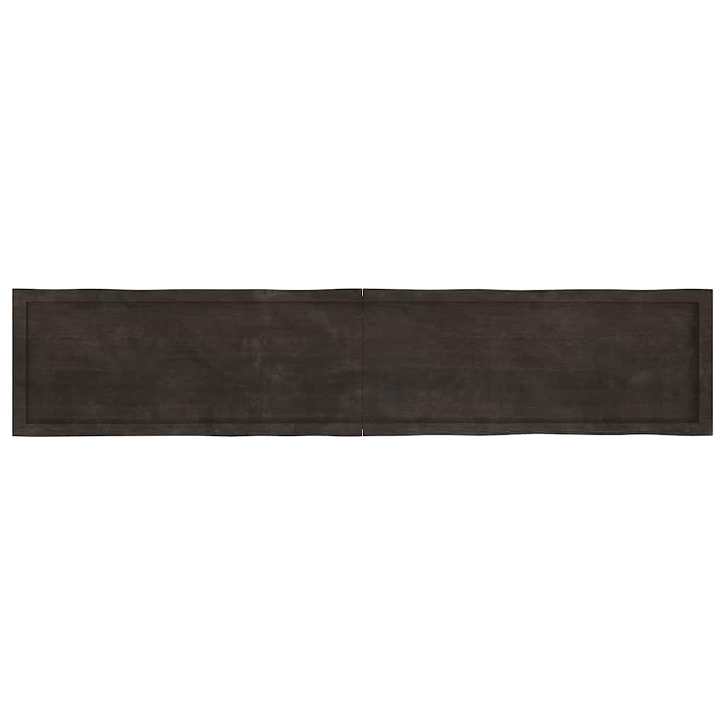 bordplade 200x40x(2-6) cm naturlig kant behandlet træ mørkebrun