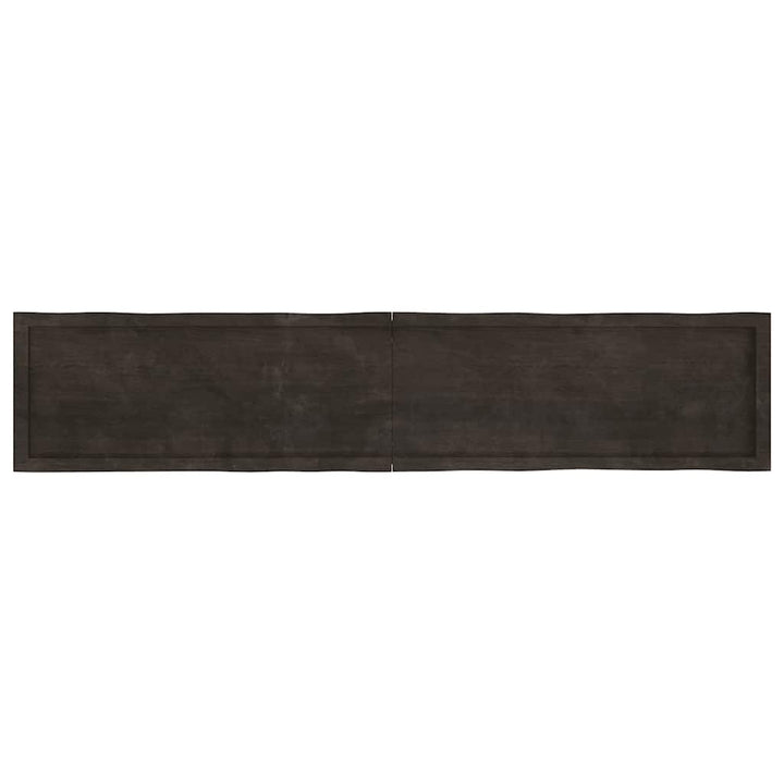 bordplade 200x40x(2-6) cm naturlig kant behandlet træ mørkebrun