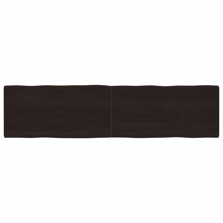 bordplade 200x50x(2-4) cm naturlig kant behandlet træ mørkebrun