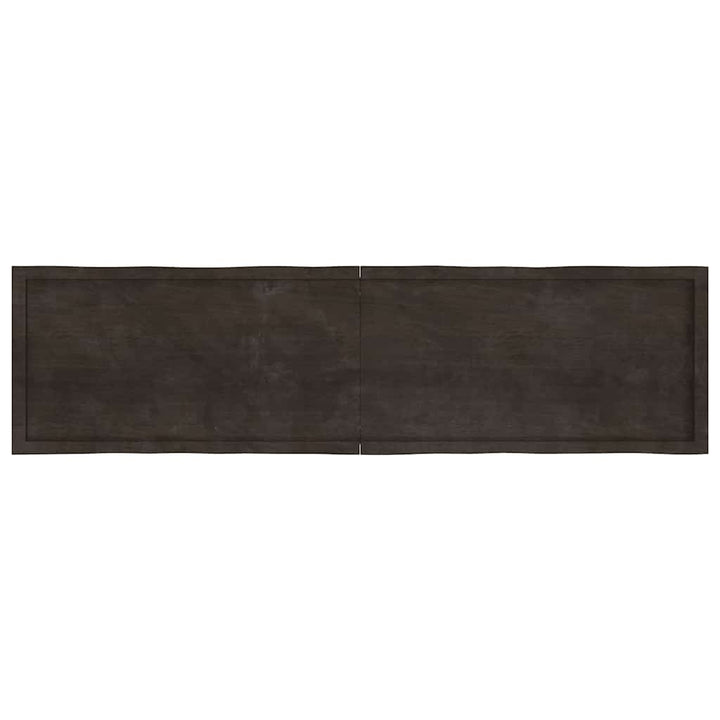 bordplade 200x50x(2-4) cm naturlig kant behandlet træ mørkebrun