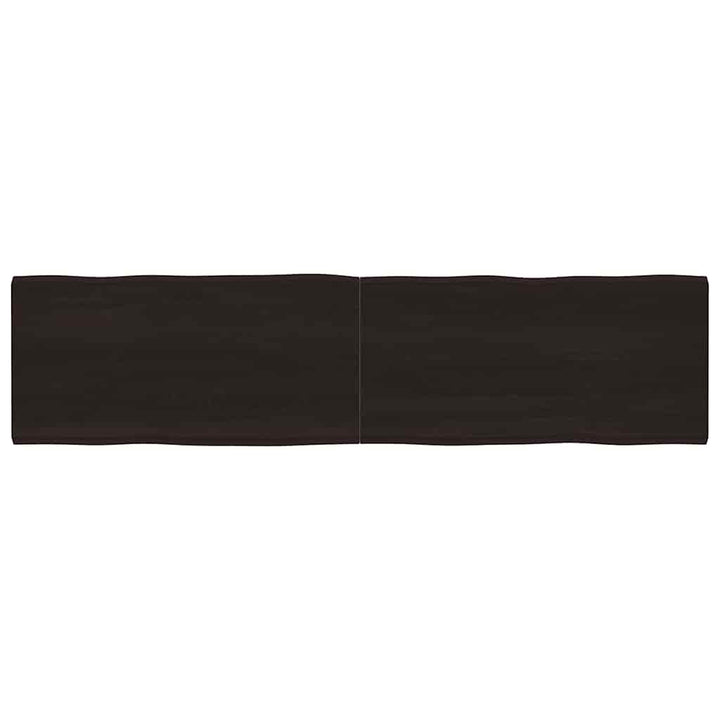 bordplade 200x50x(2-6) cm naturlig kant behandlet træ mørkebrun