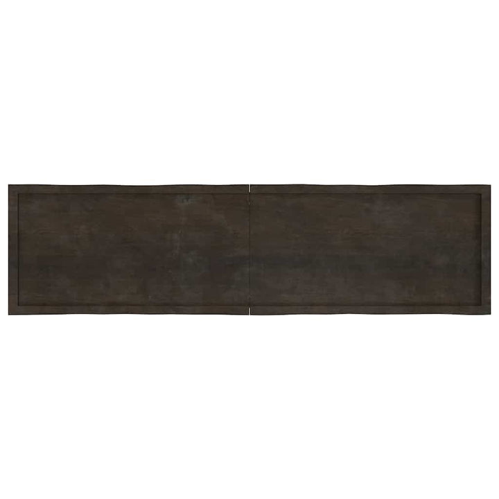 bordplade 200x50x(2-6) cm naturlig kant behandlet træ mørkebrun