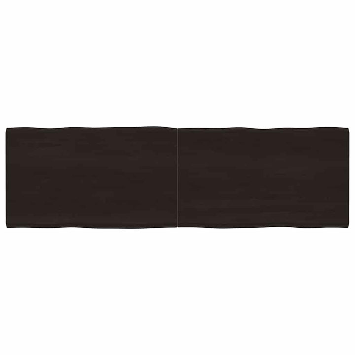 bordplade 200x60x(2-4) cm naturlig kant behandlet træ mørkebrun