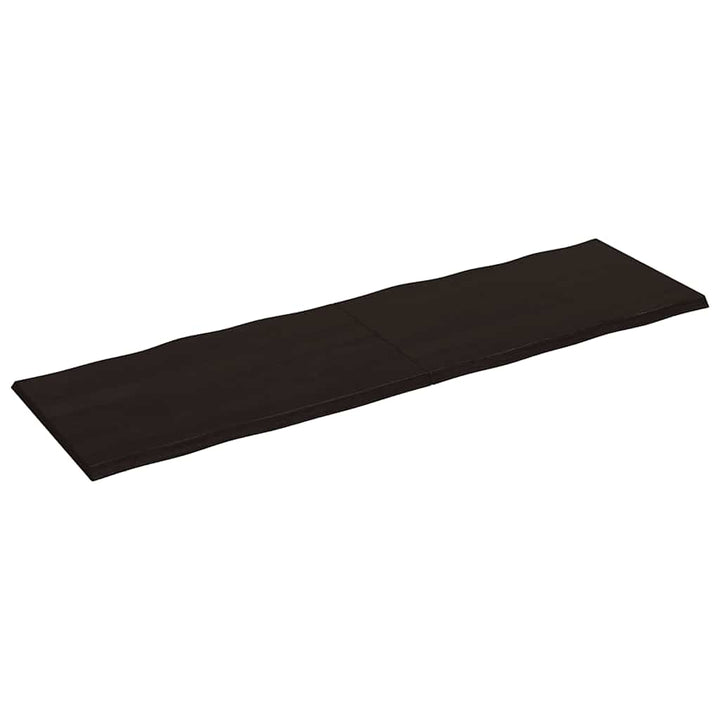 bordplade 200x60x(2-4) cm naturlig kant behandlet træ mørkebrun