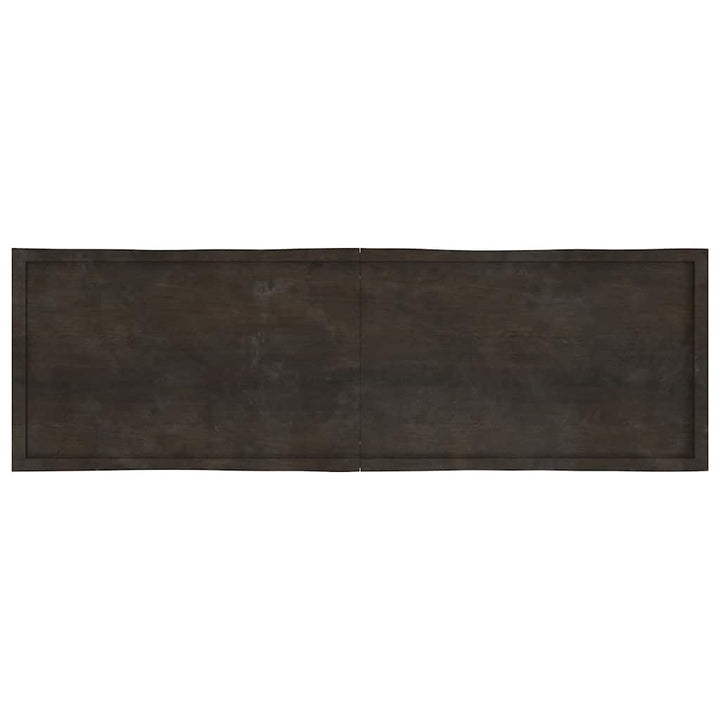 bordplade 200x60x(2-4) cm naturlig kant behandlet træ mørkebrun