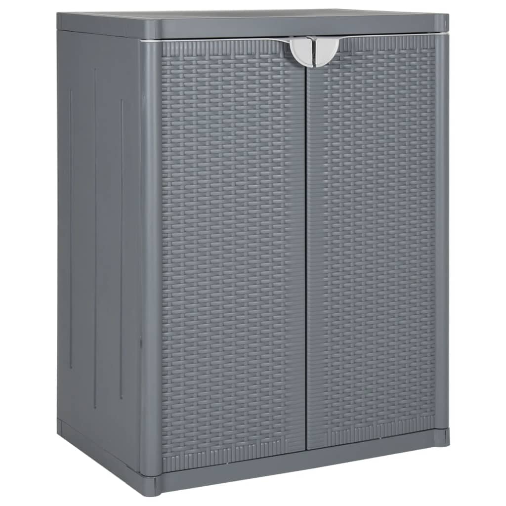 opbevaringsskab til haven 65x45x88 cm polyrattan grå
