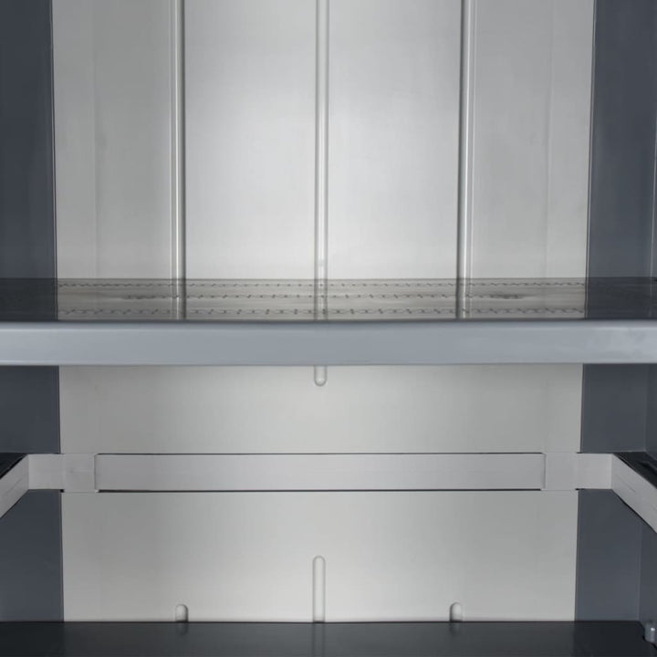 opbevaringsskab til haven 65x45x172 cm polyrattan grå