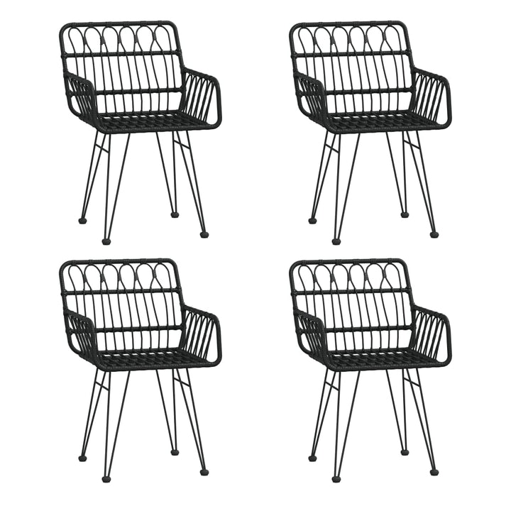 spisebordssæt til haven 5 dele polyrattan sort