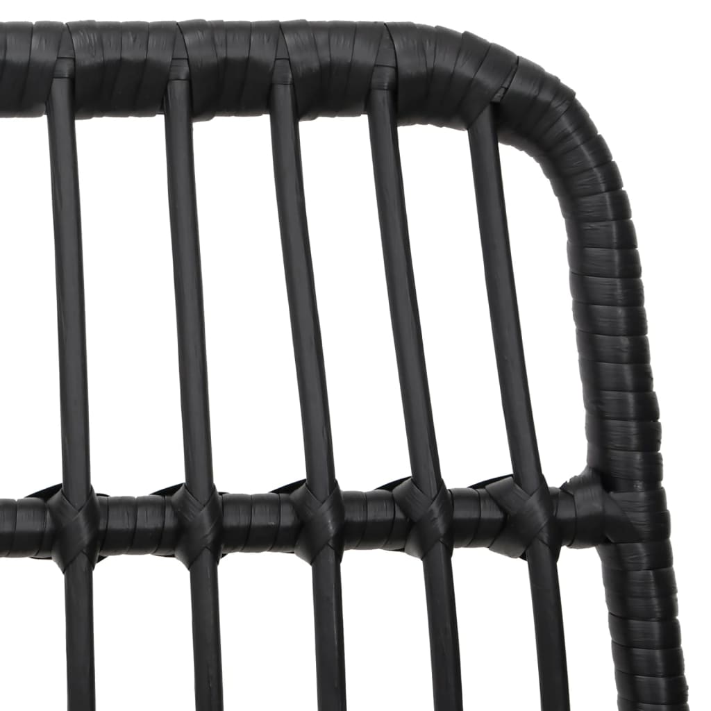 spisebordssæt til haven 7 dele polyrattan sort