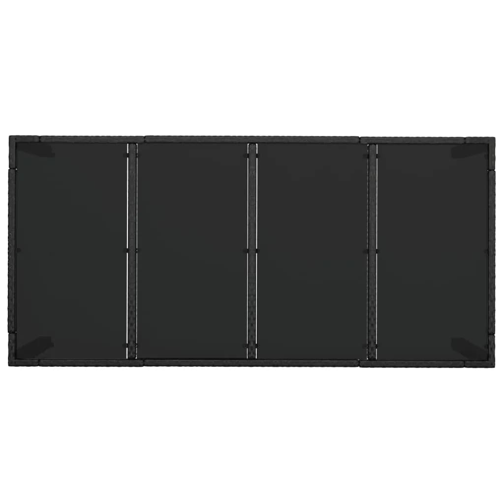 spisebordssæt til haven 9 dele med hynder polyrattan sort