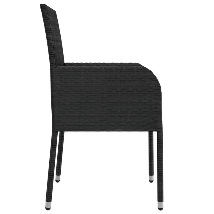 spisebordssæt til haven 5 dele med hynder polyrattan sort