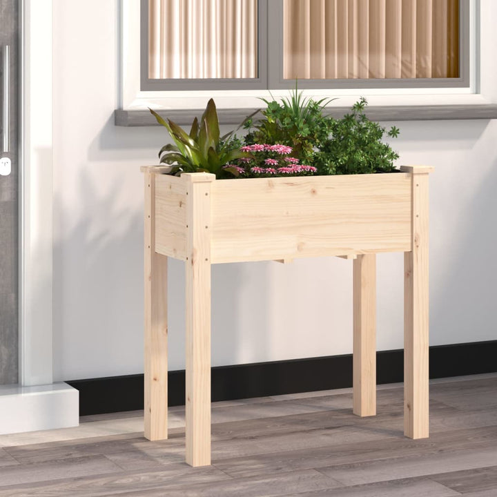 plantekasse med foring 71x37x76 cm massivt fyrretræ