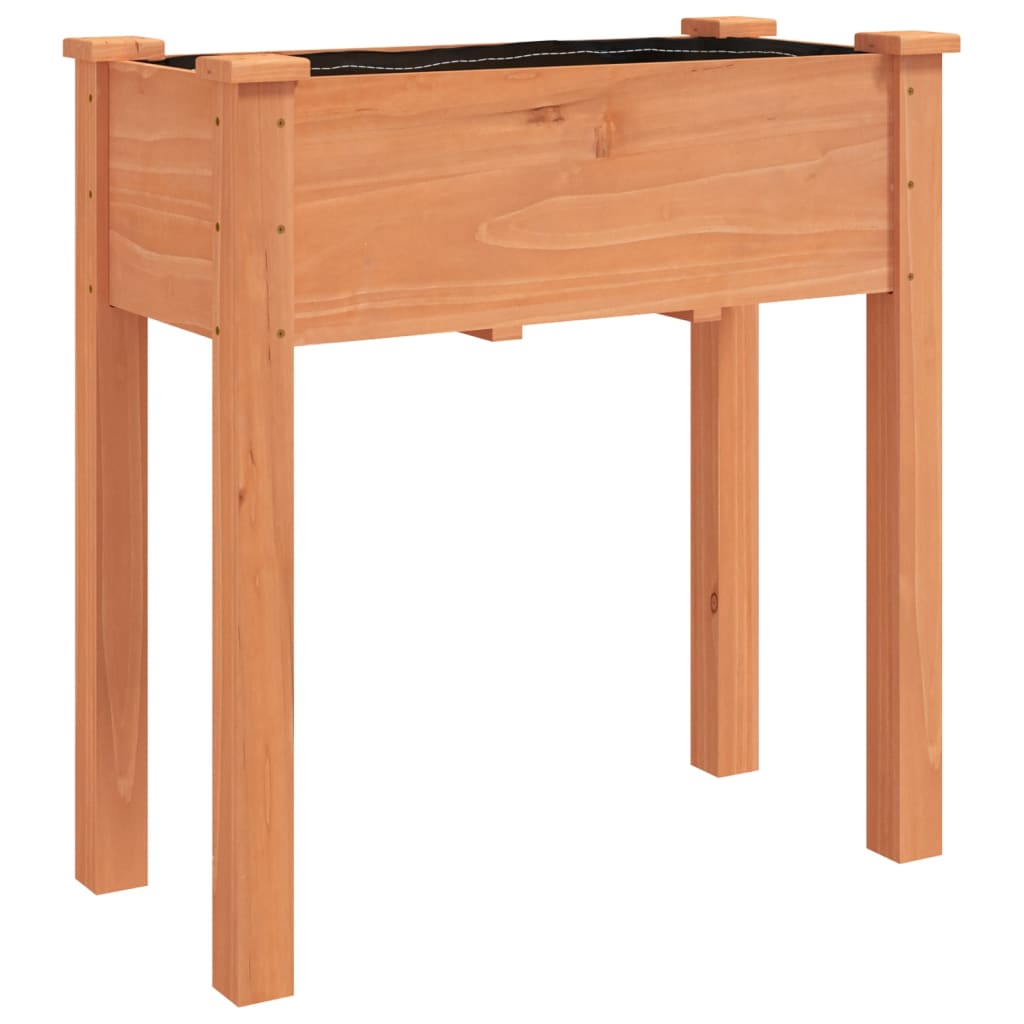 plantekasse med foring 71x37x76 cm massivt fyrretræ brun