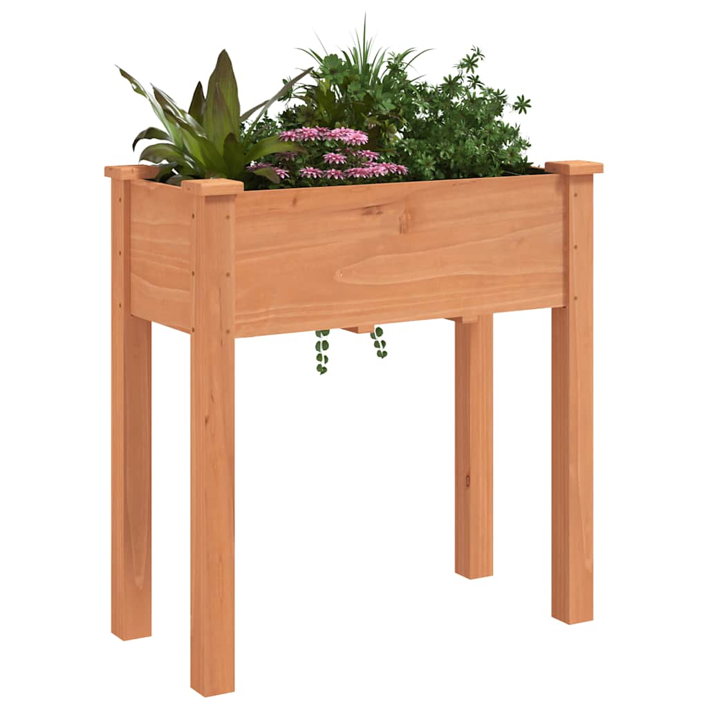 plantekasse med foring 71x37x76 cm massivt fyrretræ brun