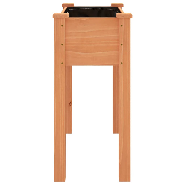 plantekasse med foring 71x37x76 cm massivt fyrretræ brun