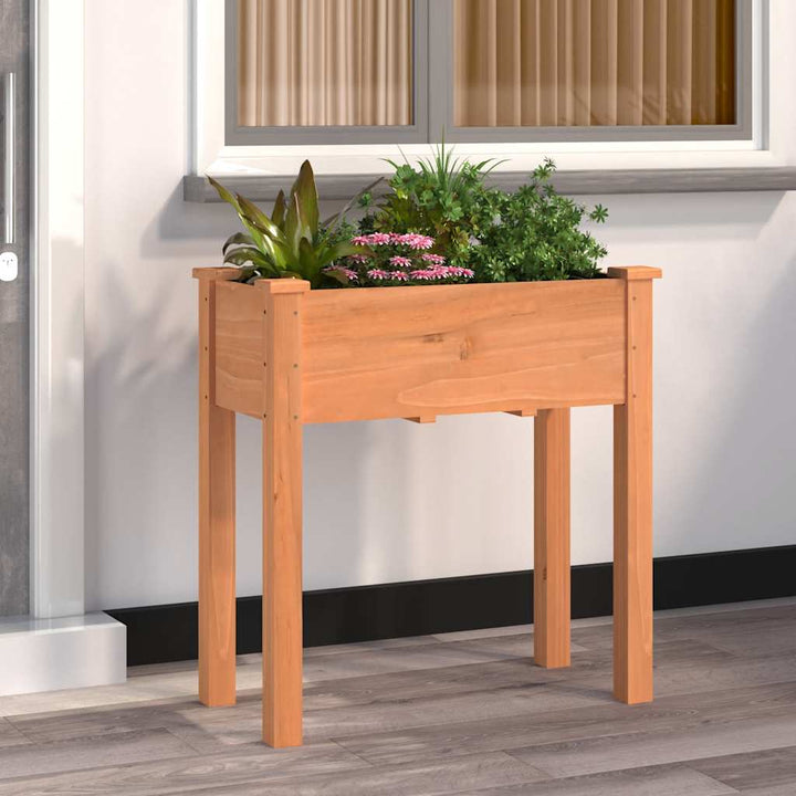 plantekasse med foring 71x37x76 cm massivt fyrretræ brun