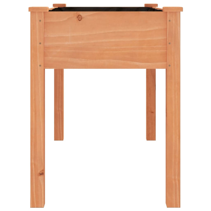 plantekasse med foring 118x59x76 cm massivt fyrretræ brun