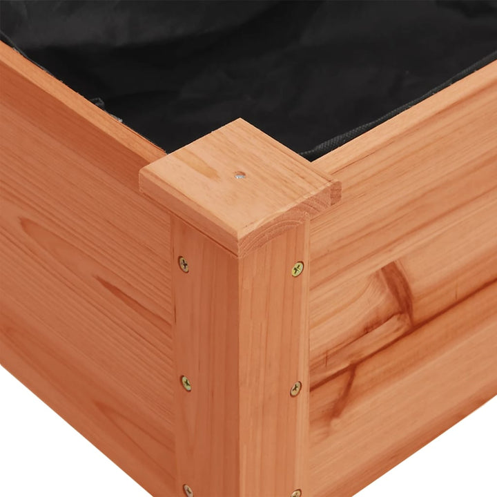 plantekasse med foring 118x59x76 cm massivt fyrretræ brun