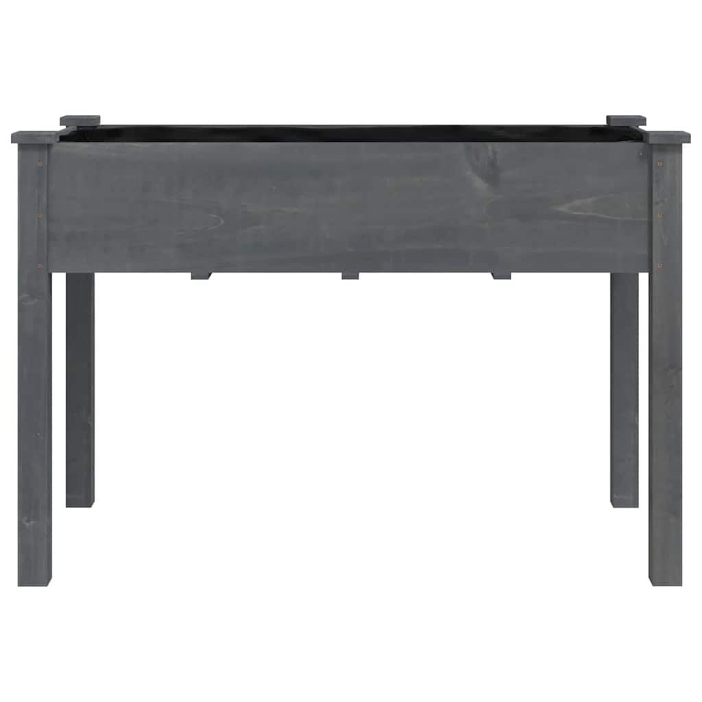 plantekasse med foring 118x59x76 cm massivt fyrretræ grå