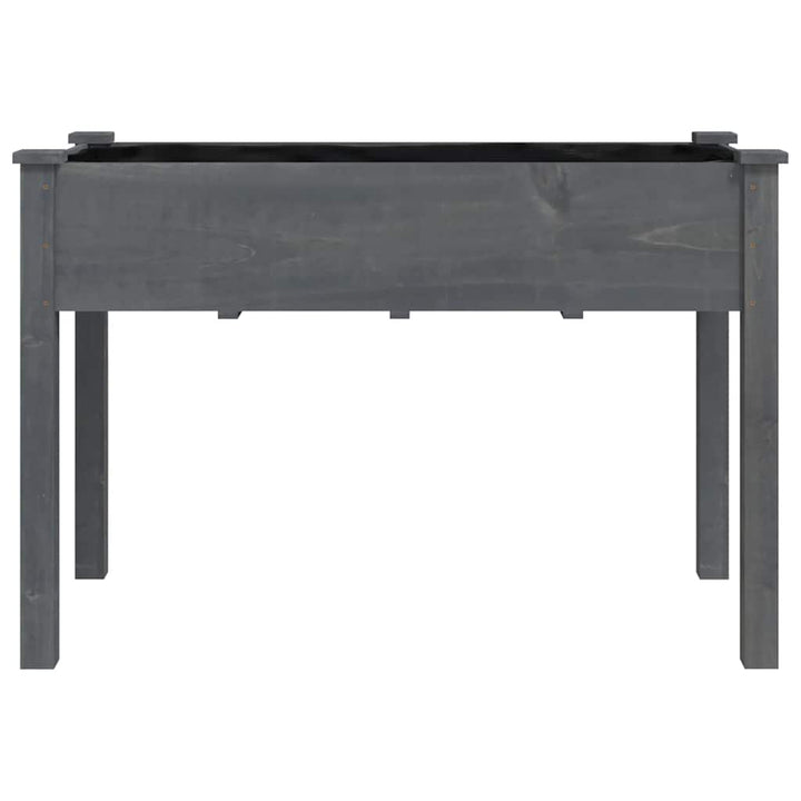 plantekasse med foring 118x59x76 cm massivt fyrretræ grå