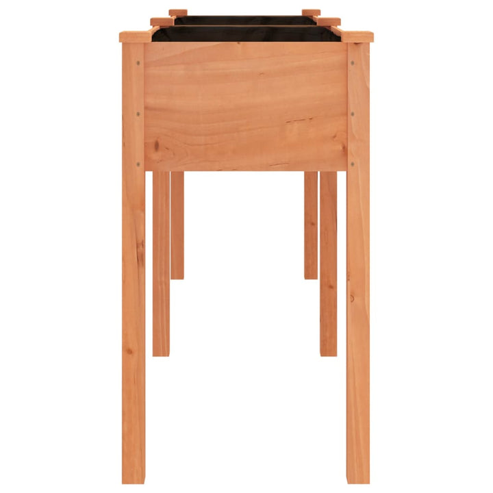 plantekasse med foring 161x45x76 cm massivt fyrretræ brun