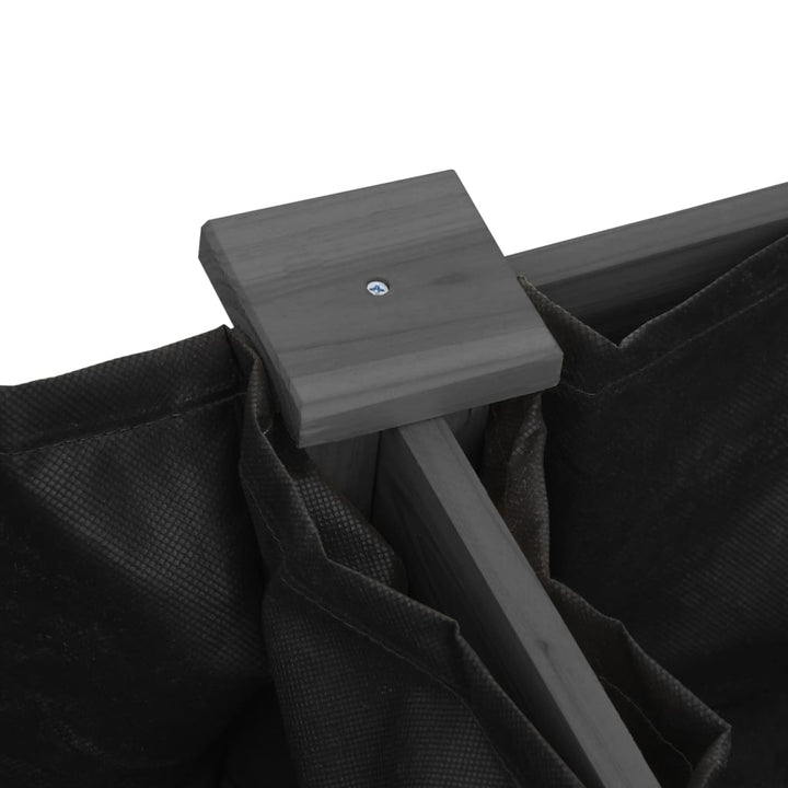 plantekasse med foring 161x45x76 cm massivt fyrretræ grå