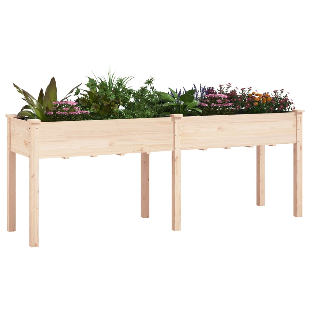 plantekasse med foring 203x53x76 cm massivt fyrretræ