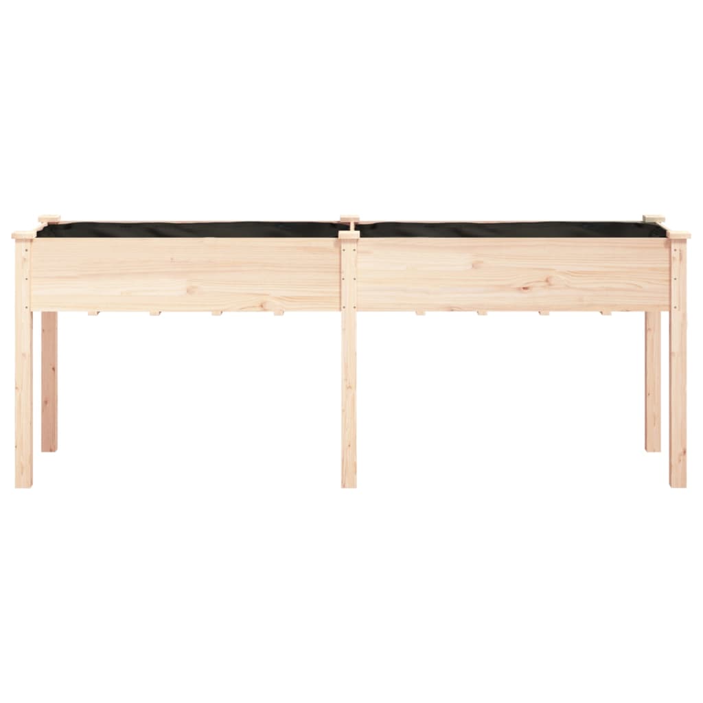plantekasse med foring 203x53x76 cm massivt fyrretræ