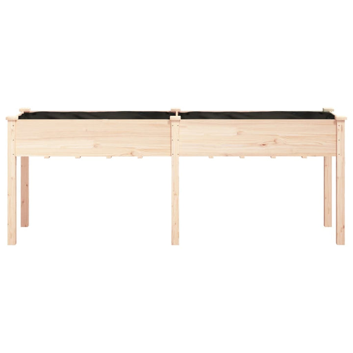 plantekasse med foring 203x53x76 cm massivt fyrretræ