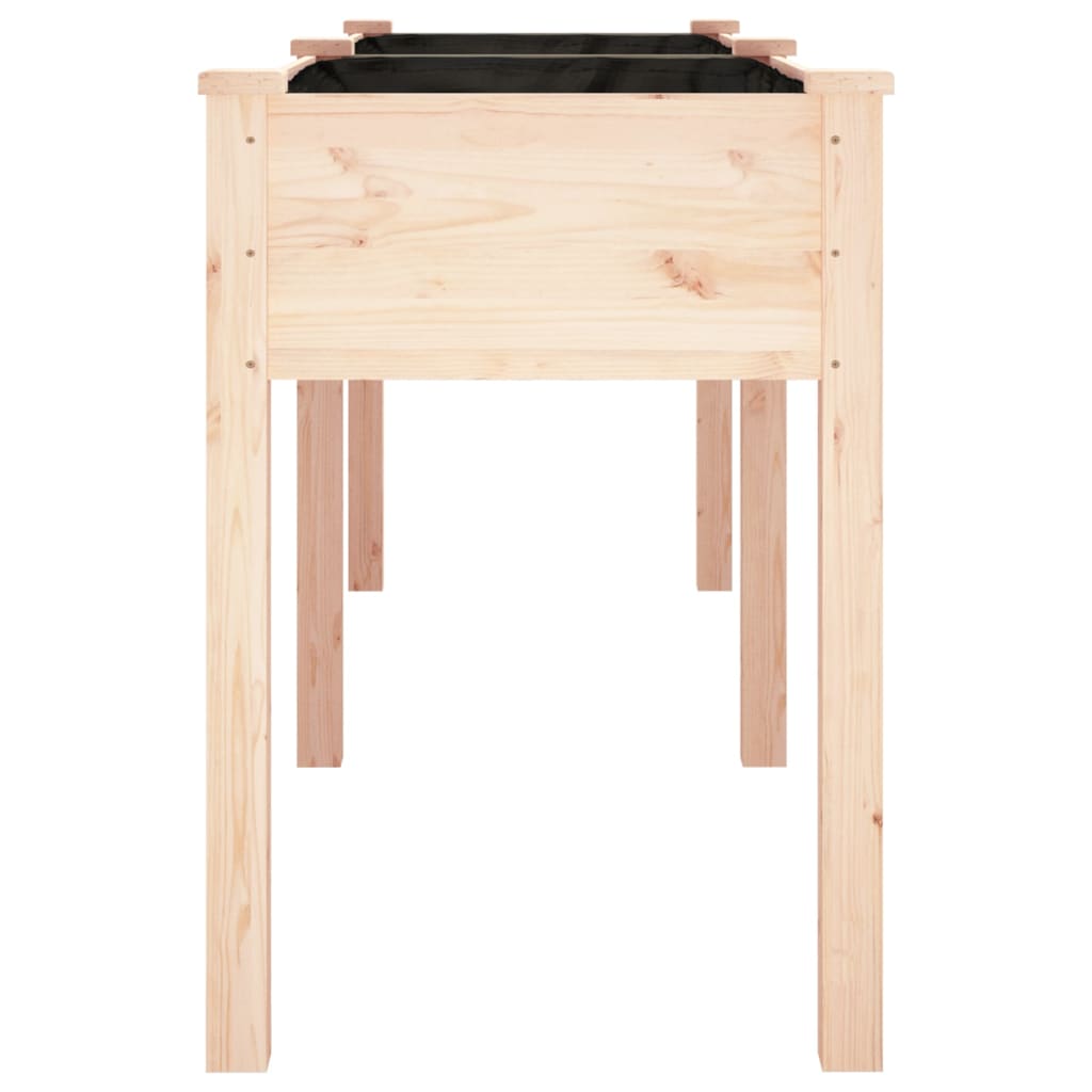 plantekasse med foring 203x53x76 cm massivt fyrretræ