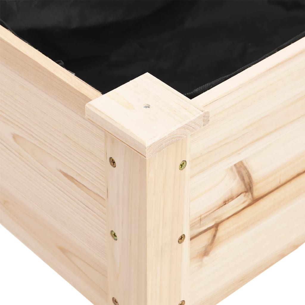 plantekasse med foring 203x53x76 cm massivt fyrretræ