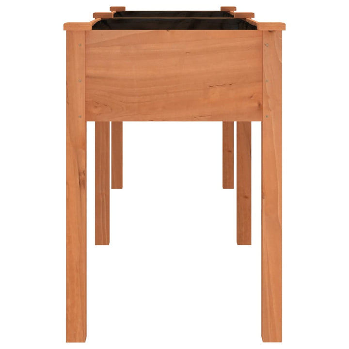 plantekasse med foring 203x53x76 cm massivt fyrretræ brun
