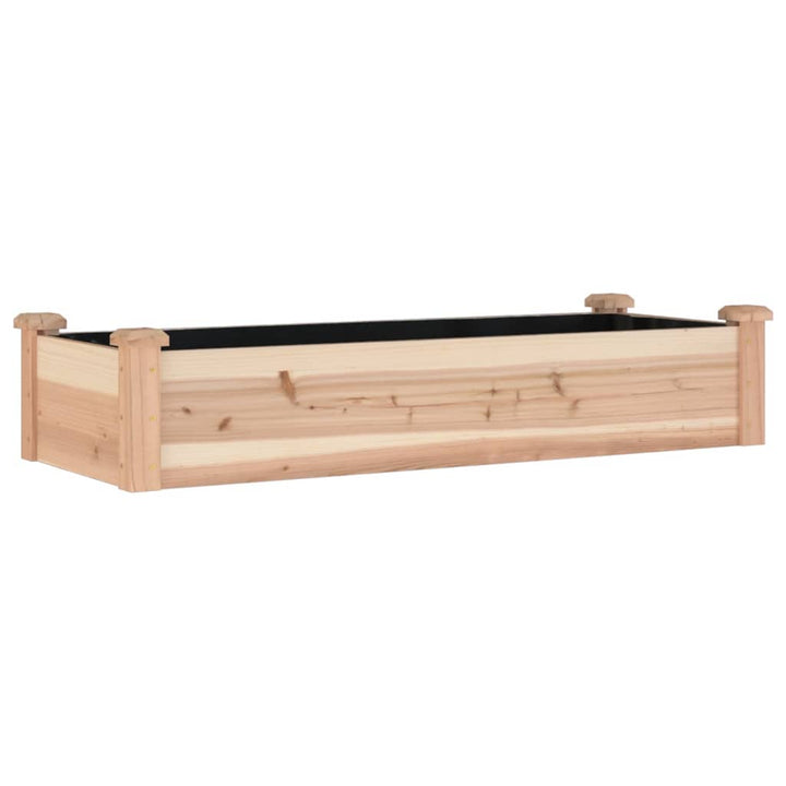 højbed med foring 120x45x25 cm massivt fyrretræ