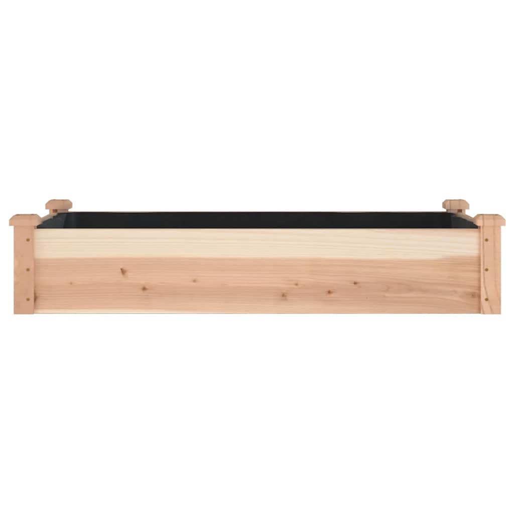 højbed med foring 120x60x25 cm massivt fyrretræ