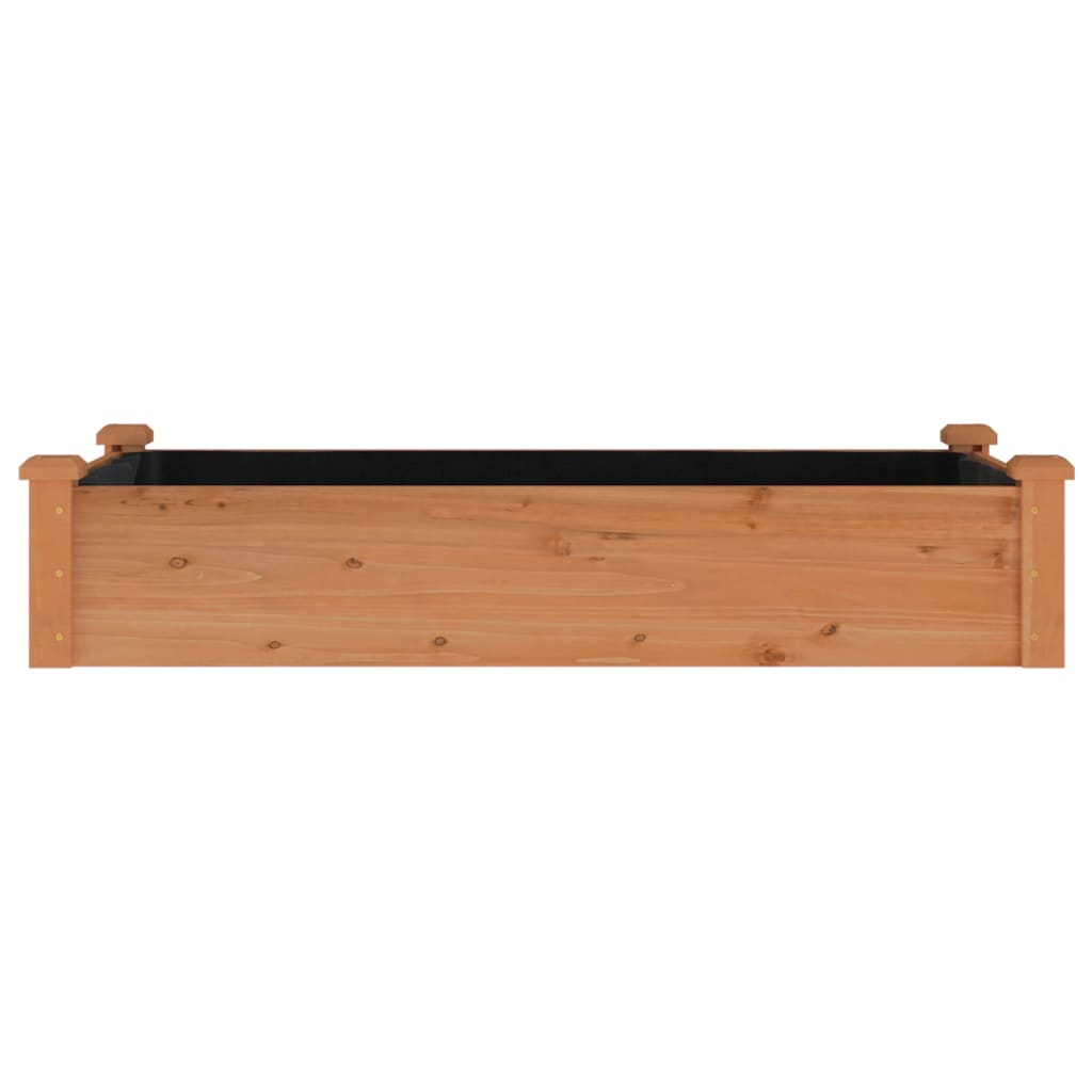 højbed med foring 120x60x25 cm massivt fyrretræ brun
