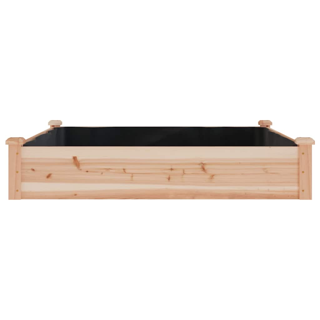 højbed med foring 120x120x25 cm massivt fyrretræ