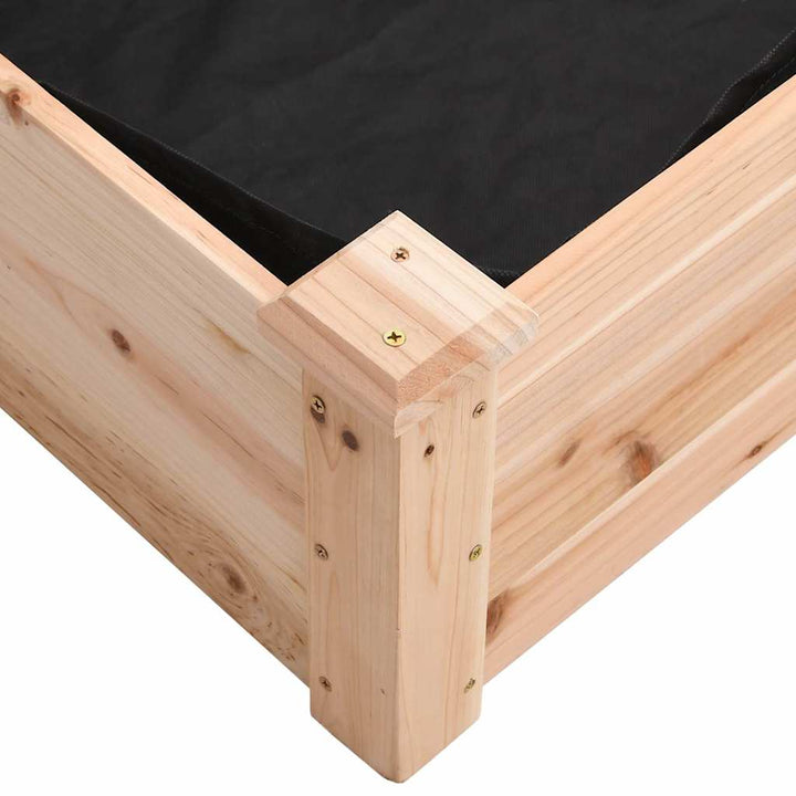 højbed med foring 120x120x25 cm massivt fyrretræ