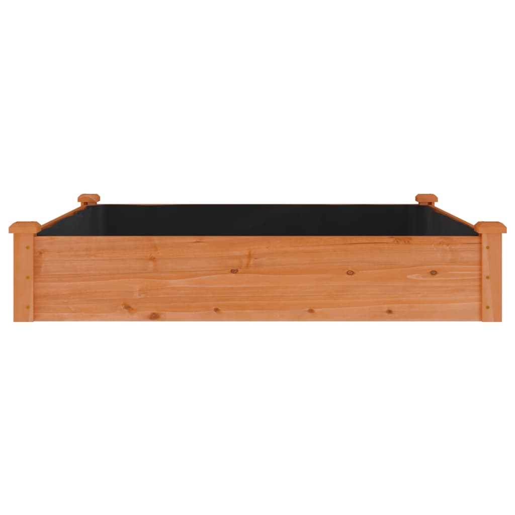 højbed med foring 120x120x25 cm massivt fyrretræ brun