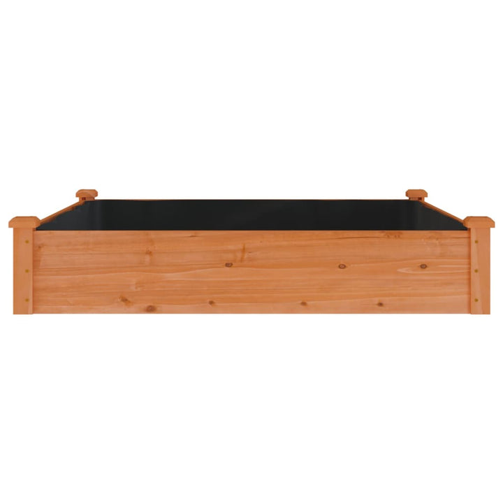 højbed med foring 120x120x25 cm massivt fyrretræ brun
