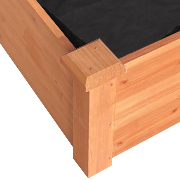 højbed med foring 120x120x25 cm massivt fyrretræ brun