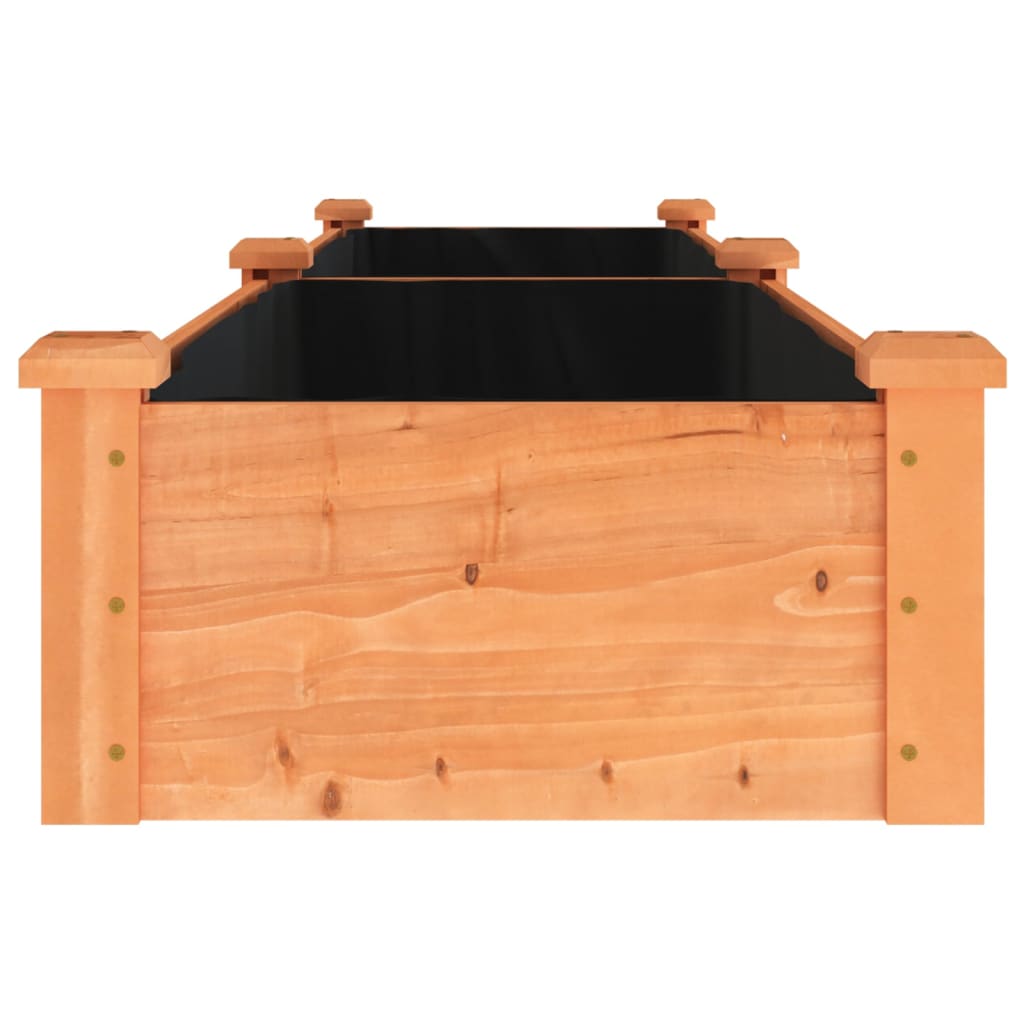 plantekasse med foring 240x45x25 cm massivt fyrretræ brun