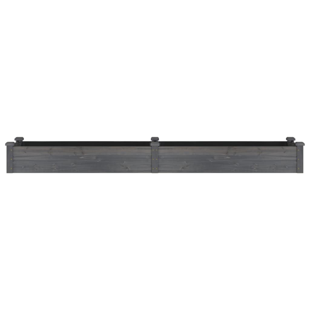 plantekasse med foring 240x45x25 cm massivt fyrretræ grå