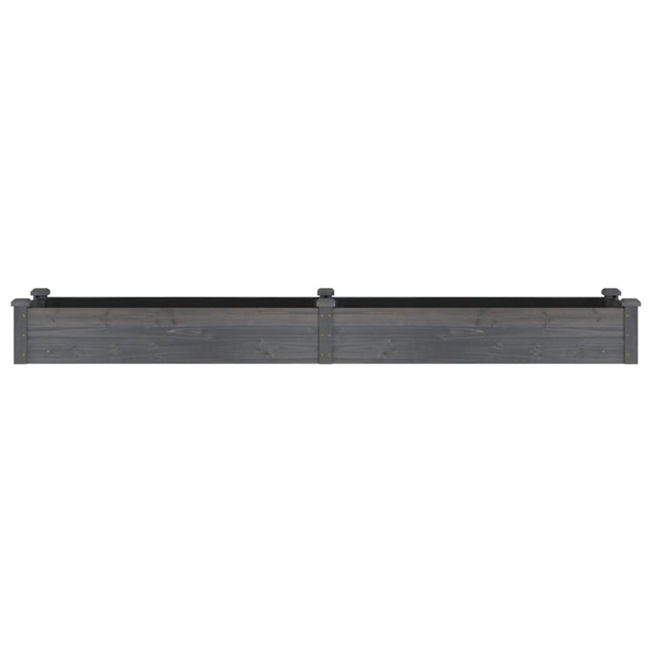 plantekasse med foring 240x45x25 cm massivt fyrretræ grå