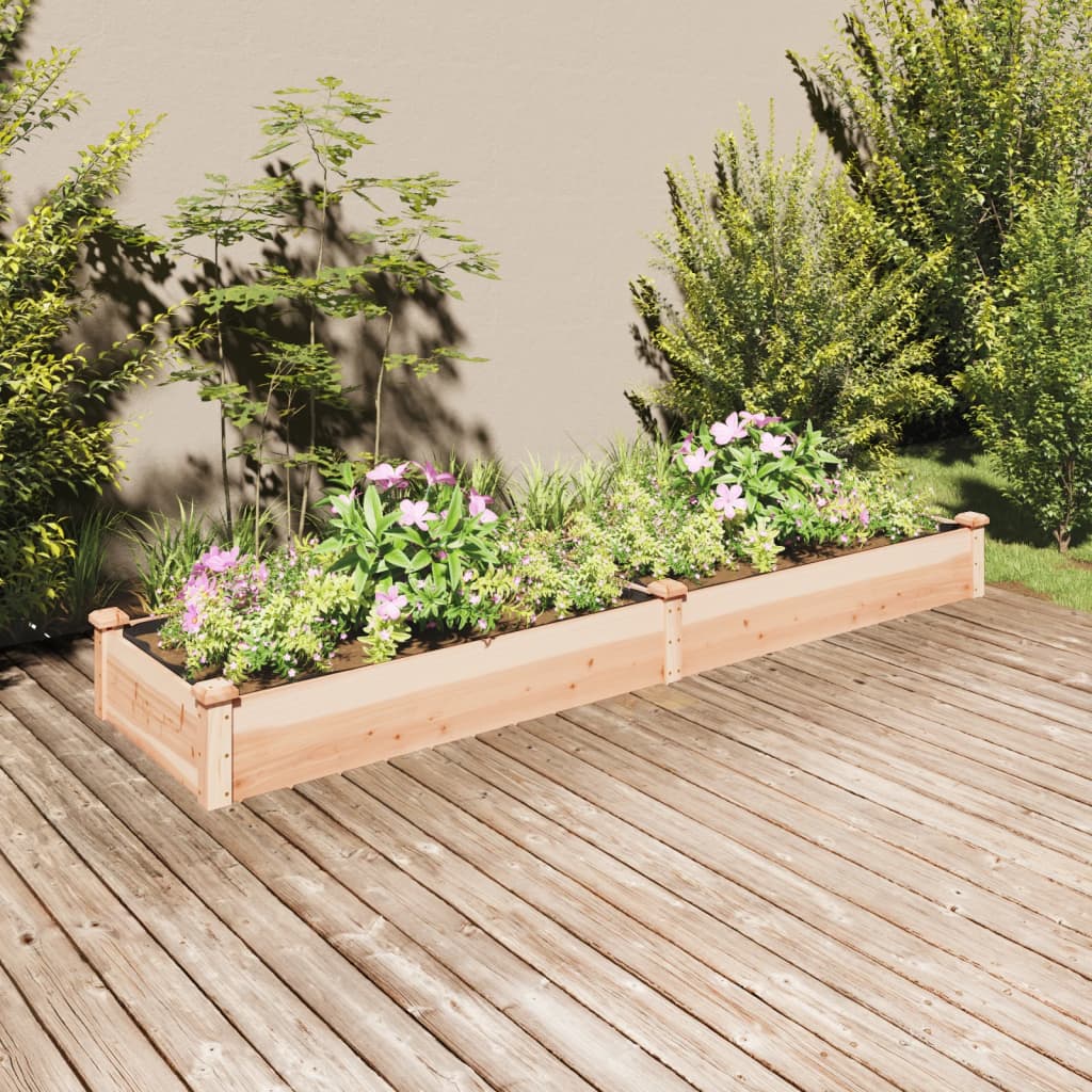 plantekasse med foring 240x60x25 cm massivt fyrretræ