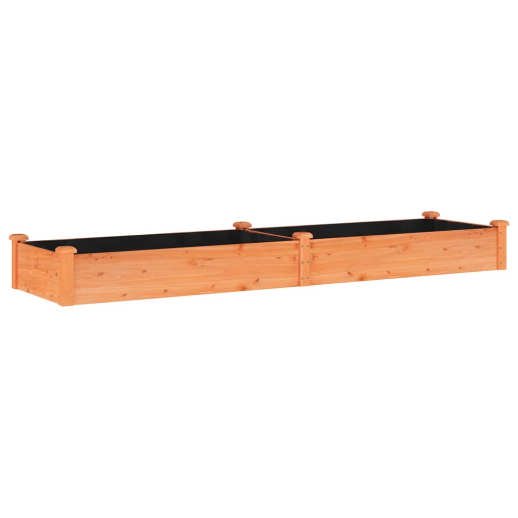 plantekasse med foring 240x60x25 cm massivt fyrretræ brun