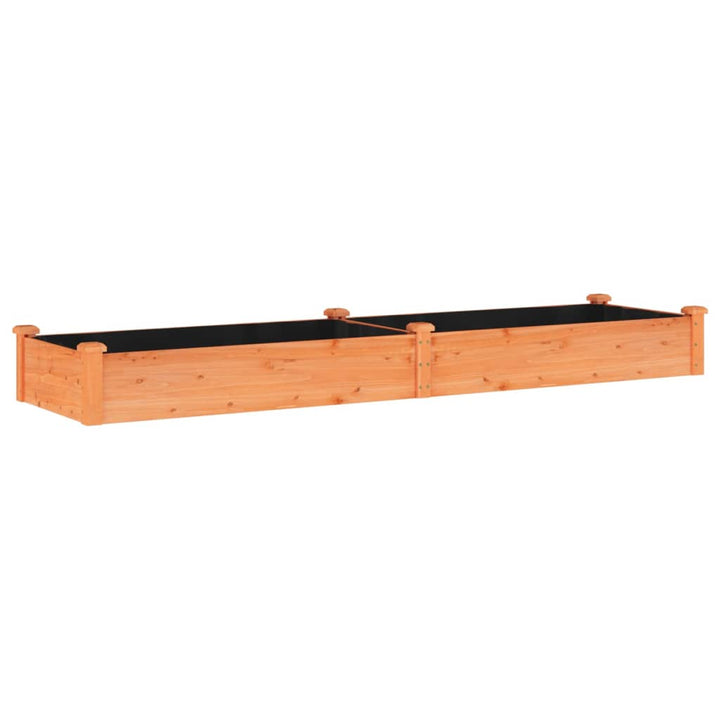 plantekasse med foring 240x60x25 cm massivt fyrretræ brun