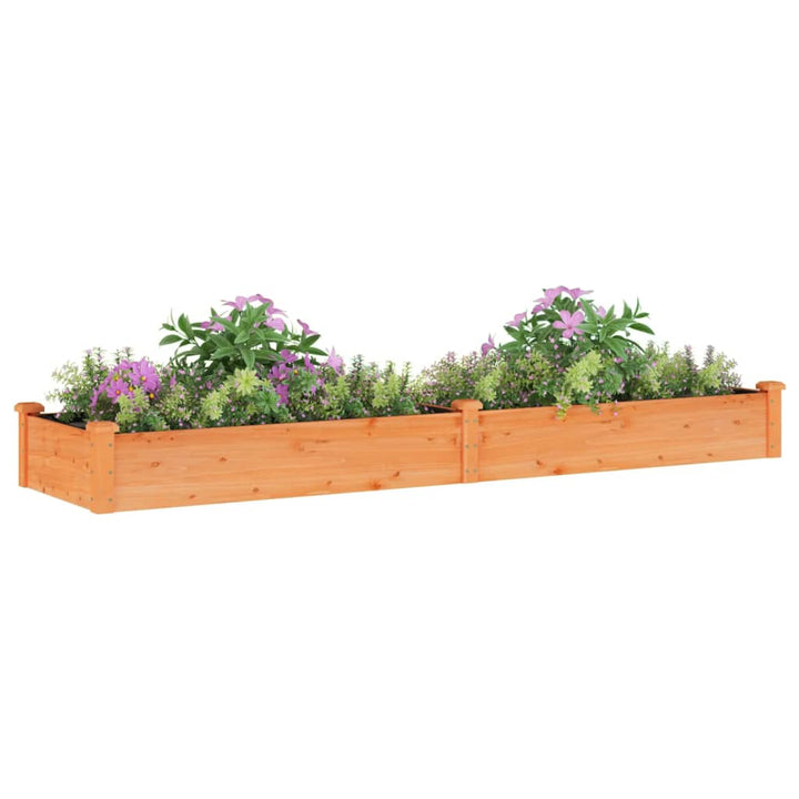 plantekasse med foring 240x60x25 cm massivt fyrretræ brun