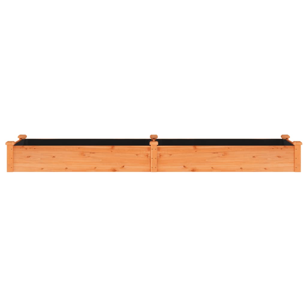 plantekasse med foring 240x60x25 cm massivt fyrretræ brun