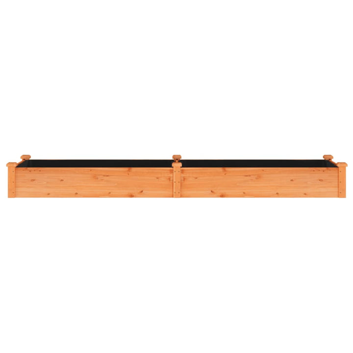plantekasse med foring 240x60x25 cm massivt fyrretræ brun