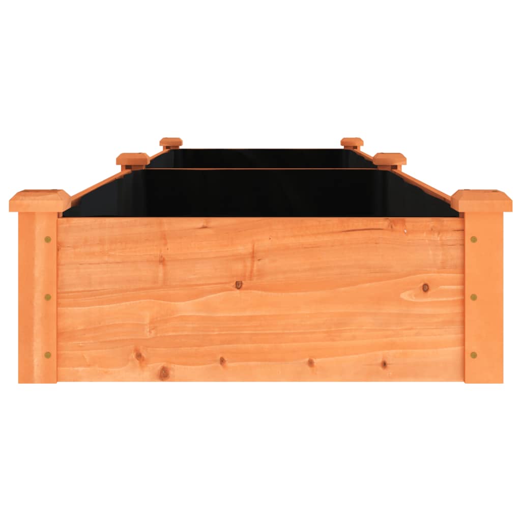 plantekasse med foring 240x60x25 cm massivt fyrretræ brun